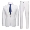 Giacca e pantaloni 2 pezzi Set di moda Nuovo uomo casual abito da lavoro da sposa da sposa da sposa blazer pantaloni abbigliamento