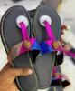 Kurt Geiger Flip Flops Slippers Dames Sandalen Stiksel Rainbow Fashions Designer Designer Slides Flat Shoes Eagle Head Diamond Buckle Plus