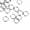 Nyckelringar Lot 50 Rostfritt stål Silver 15mm Keychain Split Key Ring Loop Hoop