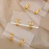 Charm Lettera iniziale Orecchini per le donne Acciaio inossidabile Lettera A-Z Orecchino piercing Femme Regalo gioielli moda coreana 2023 G230307