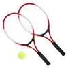 Теннисные ракетки 2pcs Высококачественная детская теннисная ракетка для детской молодежную детскую теннисную ракетки с 1 теннисным мячом и пакетом 230307