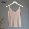 Zbiorniki damskie Camis Takmola Kobiet Sling Ice Silk Cienka kamizelka Kamizelka Kamizelka Kamizelka V-Neck Solid Tleeless Top Elastyczność Summer Seksowne Topy 230306