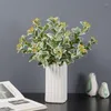 Fiori decorativi Pianta verde artificiale con bordo bianco Accessori per composizioni floreali di orchidee frondose con bordo argento