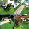 Decorative Flowers 9 Pack Upgraded Artificial Grass Turf Tile Interlocking System Fake Tiles Self-draining Mat 1'x1' Ft