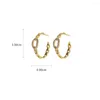 Hoop Earrings Eleagnt Round Stud Women Exquisite Diamond C-shaped Metal Simple Ear Jewelry Wedding Party Gifts