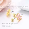 Charm 7colors Cute Heart CZ Stones Clover Flower Screw Back Stud Earrings For Women Baby Kids Girls Gold Color Piercing Jewelry Aros G230307