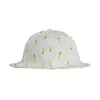 Wide Brim Hats Kids Fisherman Cap Pineapple Pattern Cotton Children Sun Hat Adorable Boy Headgear For Spring Summer Autumn (Pink)