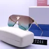 Fashion Womens Designer Sunglass Frameless Sunglasses Goggles Men Sun Glasses Beach Luxury Lenses Box
