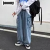 Jeans voor heren Wijde pijpen denim jeans heren herfst Daddy Trend Student losse rechte pijpen baggy broek Japanse losse hiphop 230307