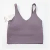 Nieuwe 23ss lulus vrouwen Sport Yoga BH Sexy Tank modemerk Strakke Vest Met Borst Pad Geen Boterachtige Zachte Atletische Fitness Kleden Custom yoga vest