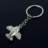 Keychains Indusleaves Creative Gift Personality 3 D Aircraft Metal Key Chain Car Advertising Waist Hanging Keyring Keychain Pendant