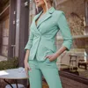 Eleganta byxdräkter för kvinnor professionella kläder 2023 Spring Blazer Jacket Women's Office Business Suit Two Piece Set