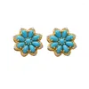 Stud Earrings Classic Jewelry Set Natural Turquoise Ring Women's Minimalist Boutique