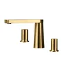 Badkamer wastafel kranen bassin geborsteld goud mixer tap soild messing luxe toilet tikken koud dek gemonteerd wijdverbreid