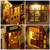 Doll House Accessories Diy Book Nook Wooden Bookshelf Shelf Insert Miniatures House Model Kit Anime Collection Doll House Miniature Birthday Toy Gifts 230307