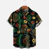 Hawaiian Shirt Herren lässig Shirts Mode Sommer t Hawaiian 3D -Druck gemütlich ein Knopf Kurzarm Strand übergroß 230306