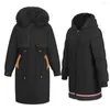 Women's Trench Coats 2023 Winter Cotton-padded Jacket Parker Long Warm Zipper Coat With Fur Collar And Cashmere Set Of 2 For Europe America