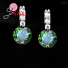 Studörhängen Elegant bröllopsengagemang Kvinna Lady Earring Pure 925 Sterling Silver CZ Zircon Crystal Jewelry for Bridal