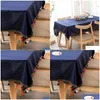 طاولة قطعة قماش فخور الورد البحرية الأزرق tafellaken الكتان القطن tablecloths الإبداعية شرابة tormercloth er ديكور t200707 Drop d Otzop