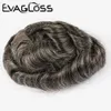 Herenpruiken voor kinderen Evagloss herenpruik 0,06-0,08 mm Skin Pu Hair Pieces Men Toupee-eenheid Haar V Lus vervangen Hair System voor mannelijk toupee 230307