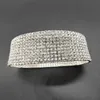 Kostki 10 rzędów kryształowe kostki srebrne i złoty kolor kostki łańcuch Ab Stone Elastic Bracelety dla kobiet 230306