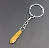 Keychains lanyards natuursteen zeshoekige kolom sleutelhanger waterdruppel