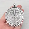 Pendentif Colliers 2 X Tibétain Argent Grand Rond Tribal Boho 9 Bailors Connecteurs Pendentifs Pour Collier Fabrication de Bijoux 80x62mm