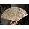 Fans Parasols 50Pcs/Lot Personalized Chinese Sandalwood Fan With Organza Bag Custom Made Names Words Hollow Out Hand Summer Weddin Dhmrx