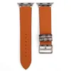 Designer för Apple Watch Leather Strap Lämplig för Apple 1 2 3 4 står för bältet Still Classic Plaid Watch SE 44mm38mm40mm42mm bandband