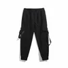 Herrbyxor Spring Summer Men Sports Pants Tactical Jogging Cargo Trousers Joggers Casual Tracksuits Streetwear Clothing 2022 Hip Hop Black Z0306
