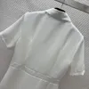 Runway Dresses Designer Milan Dress 2023 Spring Summer Lapel Neck Short Sleeve Fashion Brand Same Style womens B55H