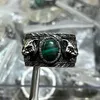 80% OFF 2023 New Luxury High Quality Fashion Jewelry for garden head double malachite green complex pattern animal silver year of the tiger ring