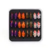 Baits Lures ICERIO 24pcsBox Scud Bug Worm Nymphs Flies Barbed Hook Trout Fishing Carp Fly Lure Bait 230307