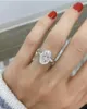Cluster Rings Real 925 Sterling Silver Oval Cut 6ct Diamond for Women Eternal Engagement Ring Set Topaz Gemstone Brand Fine Jewelry