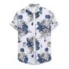 Męskie koszule męskie letnie na Hawajach Topy Koszula kwiat druku