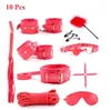 Bondage Leather Sex Toys For Adult Game Erotic BDSM Kits Handcuffs Whip Gag SM Bdsm Nipple Clamps 230307
