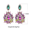 Ear Cuff Big Earrings Elegant Purple Crystal Clip on Women Earring Pink Water Drop Huge Fashion Jewelry for Beauty pageant Drag queen 230306