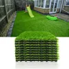 Dekorativa blommor 12''x12 '' Interlocking Artificial Grass Turf Tiles Multiplicpose Soft Rug Self-Draining Mat for Outdoor