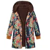 Dameswol Blends Fashion Flower Print gewatteerde jassen vrouw herfst casual capuchon jas