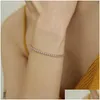 Gioielli Cristalli alla moda Bracciali da donna 925 Sterling Sier Cz Bracciale da tennis Catene da sposa Moda strass Regalo da donna per feste Dr Dhjoc