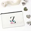 Sacs à cosmétiques étuis fleurs Alphabet sac pour organisateur de maquillage Mini pochette de rangement de voyage pour femmes sacs à main maquillage femme