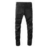 2023 Designer Heren Jeans Broek Gescheurd High Street Modemerk Motorfiets Borduurwerk Trendy Lange Hip Hop Met Gat Blauw 01