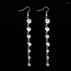 Dangle Earrings YFJEWE 2023 Elegant Leaf Shape Drop Statement Tiny CZ Rhodium Plated Noble Bridal Wedding Brincos Jewelry