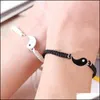 Gliederkette 12 Sätze Yinyang Taiji Armband Verstellbares Glied Schwarz Weiß Passend für traditionelles chinesisches Webhandwerk Geeignet für Dhj8I