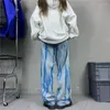 Jeans da donna Tie Dyed Baggy Fashion Pantaloni larghi dritti larghi Streetwear Femme Abbigliamento Pantaloni gotici Harajuku Uomo 2023