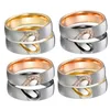 Ringos de cluster 2pcs cubic zircon amor coração casal anel casamento proposta de ouro promessa anéis de noivado de casamento conjuntos para homens e mulheres G230228 G230307