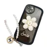 Luksusowe Pearl Cell Phone Case Chain Broad Back Counts Okłady uchwytu na telefon komórkowy Flower Transparent Apple dla iPhone'a 14 13 Pro Max plus 12 11 anty-kropel