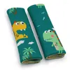 Stuurwielbedekkingen 2 stks Auto Veiligheid Stoelgordel Schouderkussen kussen voor kinderen Dinosaurus Cover Pad Head and Neck Support