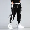 Mens Pants Letter Flap Pocket Drawstring Cargo Casual Allmatch Loose pantalon cargo homme Classic Fit Elastic work Trousers 230307