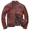 Herenleer Faux 2023 Vintage Men Jacket Casual Motorcycle Sand kraag koe heren kleding Chaquetas HOMBRE WPY2473